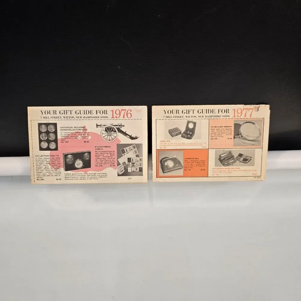 1976 - 1977 Mail Order Gift Guides Leaflets 7 Mill Street Wilton New Hampshire